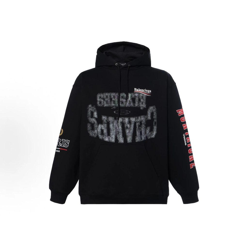 Balenciaga Saint‑Germain Print Hoodie Unisex Black